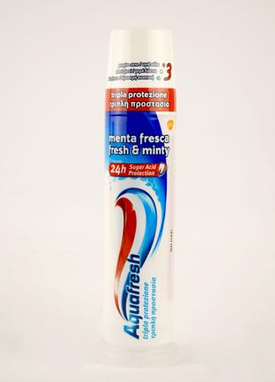 Зубна паста Aquafresh fresh & minty 100 мл з дозатором