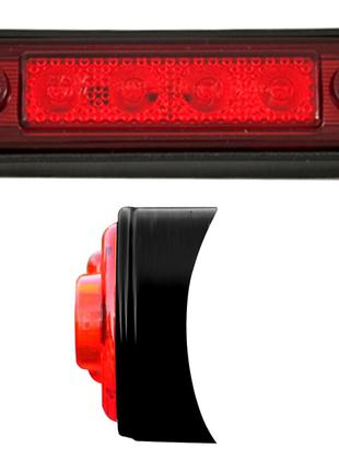 Фонарь габаритный (красный) с резиновой подкладкой диодный 12/24V