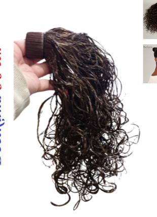 Шиньйон для волосся з волосся кучерявий хвіст, довжина 30 см