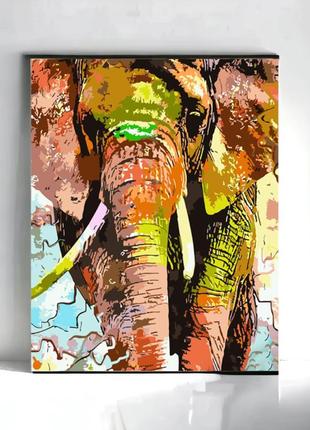 Картина за номерами "art store" слон у фарбах (з лаком) розмір...