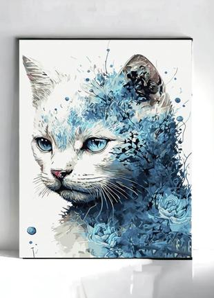 Картина по номерам "art store" голубой котик (с лаком), размер...