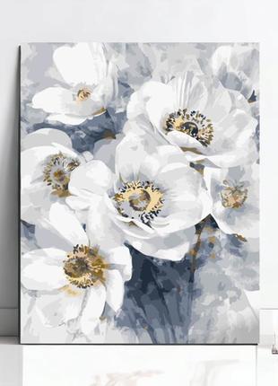 Картина по номерам "art store" букет из белых цветов (с лаком)...