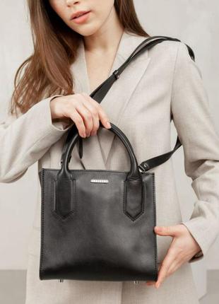 Черная кожаная женская сумка через плечо, модные женские сумки...