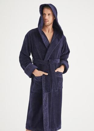Чоловічі халати з капюшоном махровий домашній, халати для чоло...