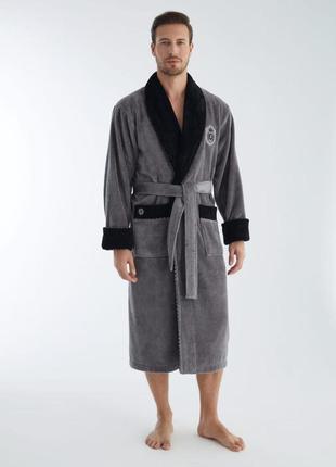 Чоловічі халати без капюшона махровий домашній, халати для чол...