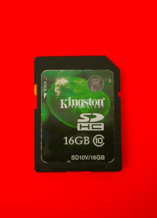 Карта памяти флеш SD HC 16 GB 10 class Kingston