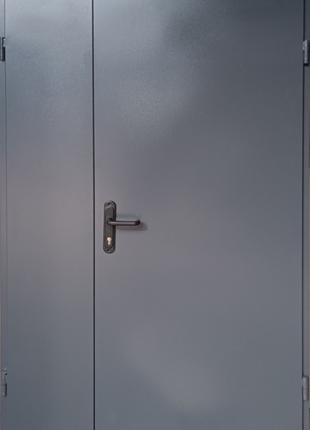 Двери входные технические 2 листа металла серые 1200