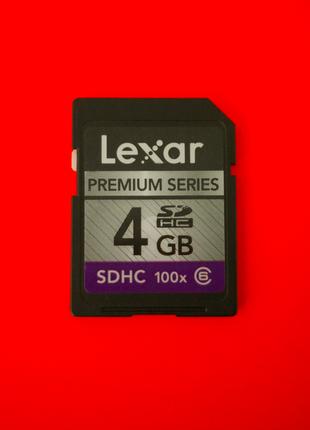 Карта памяти флеш SD HC Lexar 4 GB 6 class