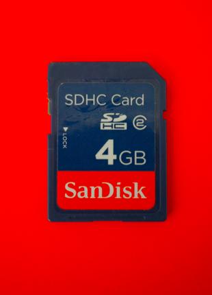 Карта памяти флеш SD HC SanDisk 4 GB 2 class