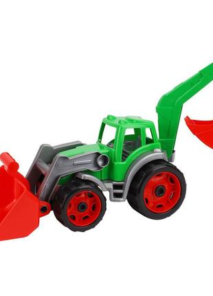 Трактор с двумя ковшами ТехноК (зеленый)