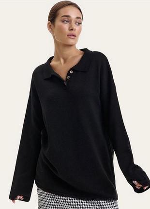 Женский свитер поло кофта черная один размер arjen
