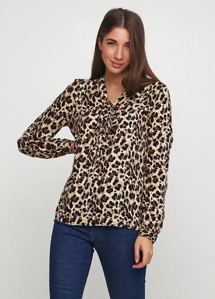 Женская, блузка, нарядная, вискозная, леопардовая