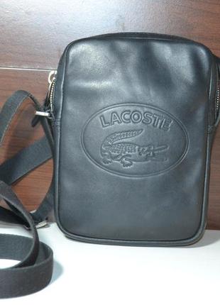 Lacoste сумка через плече кожаная кросбоди оригинал