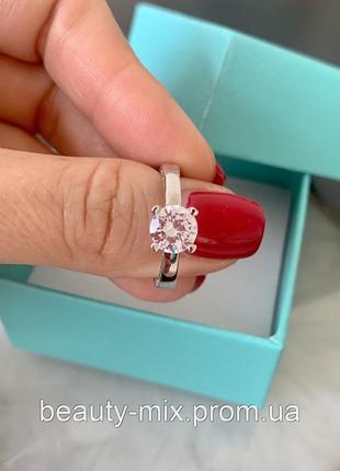 Tiffany тиффани кольцо серебро 925 с одним камнем и дорожкой ц...