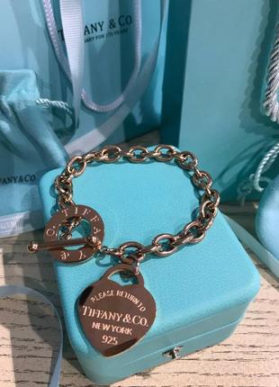 Брендовый браслет tiffany в розовом золоте