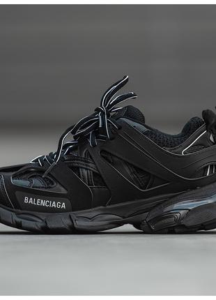 Женские кроссовки Balenciaga Track 3.0 Black, черные кожаные к...