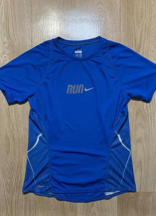 Nike dri fit run center logo футболка