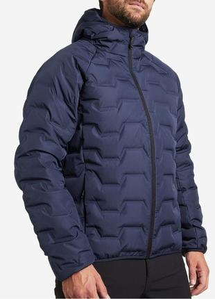Куртка зимова з капюшоном чоловіча синя пряма з карманами 48 l
