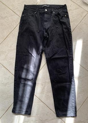 Джинси чорні темні pull&bear basic standard fit штани