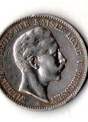Німецька імперія - Прусія 2 марки 1899 рік Вільгельм II срібло...