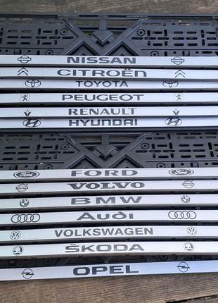 Номерні рамки Volkswagen Jeep Opel Audi Hyundai Ford Skoda BMW