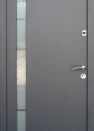 Двери входные метал-мдф со стеклопакетом