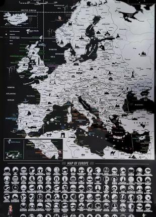 Скретч карта європи  в тубусі