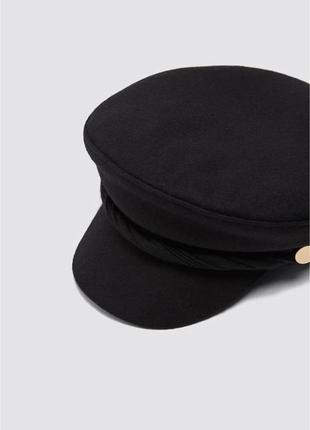 Стильна брендова кепка / кепі чорного кольору zara