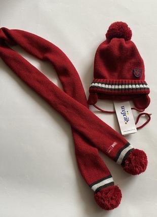 Набор двойная зимняя шапка и шарф