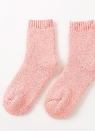 Зимние носки очень теплые пудровые 3620 шерстяные нежно розовы...