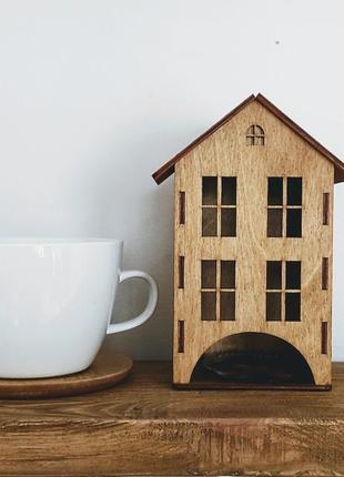 Чайный домик цвет дуб.. домик для хранения чая.