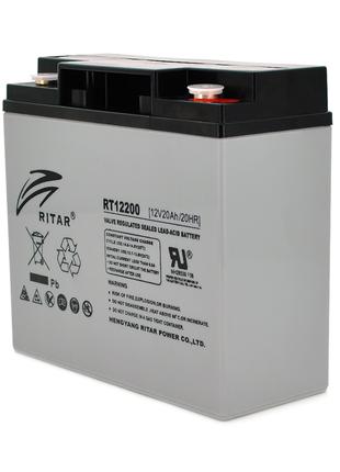 Аккумуляторная батарея AGM RITAR RT12200, Gray Case, 12V 20.0A...