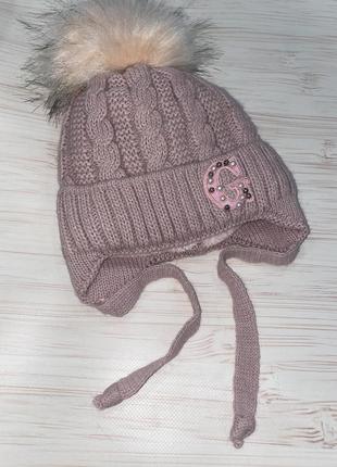 Детская зимняя шапка для девочки 48-50 см.