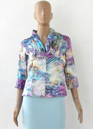 Оригинально пошитая блузка с абстрактным рисунком 46 размер (4...