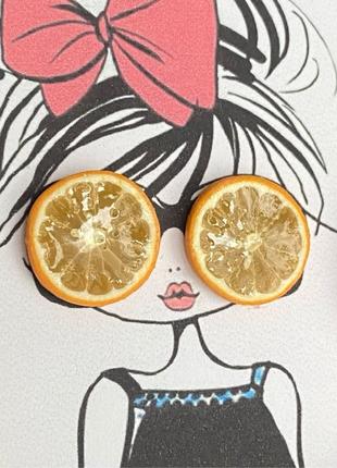 Пусети «Реалістична апельсинка» з полімерної глини