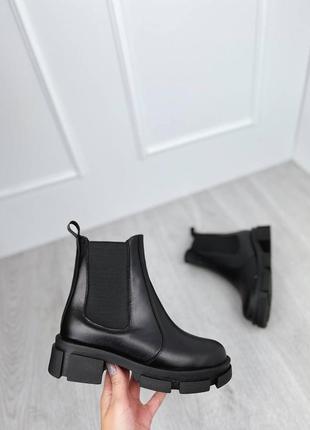 Челси зимние ботинки черные супер качества