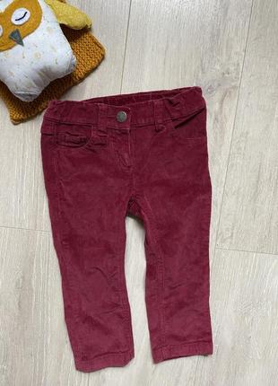 Бардовые вельветовые брюки брюки для девочки 2 года