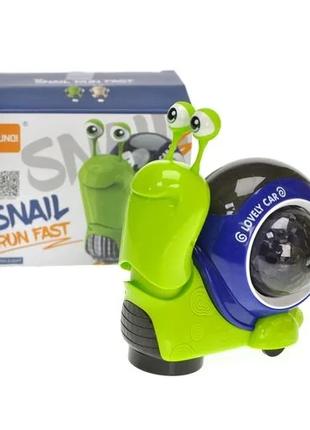 Музична іграшка равлик павлик з 3D проектором, зелений
