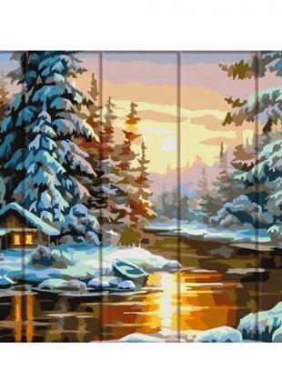 Картина по номерам на дереве "Зима"