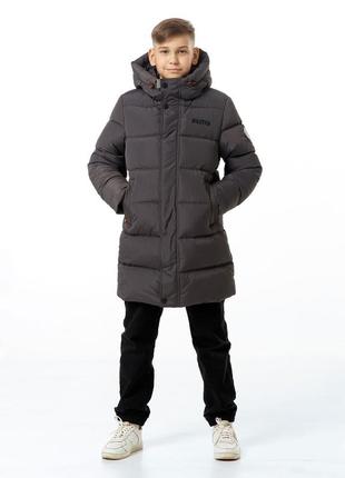 Куртка зимняя для мальчика подростка детский на экопухе brendo...
