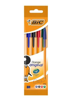 Набор шариковых ручек bic orange разноцветный  4 шт