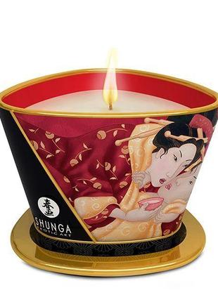 Масажна свічка з ароматом полуниці Shunga Massage Candle - Spa...