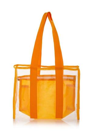 Прозрачная  пляжная сумка шоппер жёлтый