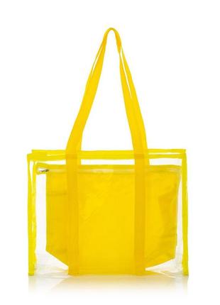 Прозора пляжна сумка-шопер лимон