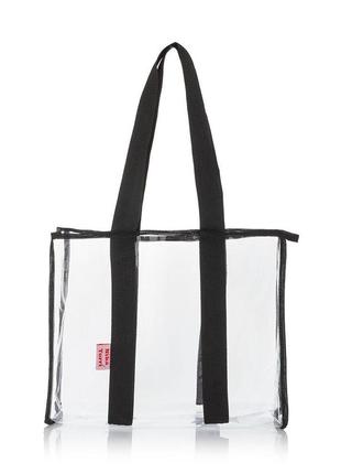 Прозрачная  пляжная сумка шоппер чёрный