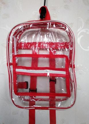 Прозрачный рюкзак nika torri красный