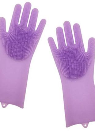 Силиконовые перчатки magic silicone gloves для уборки чистки м...