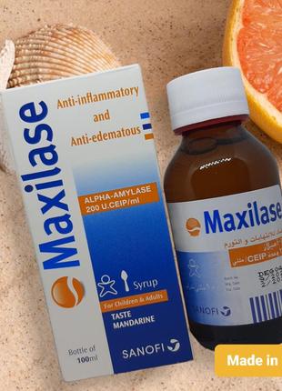 Maxilase Максилаза Сироп От Боли В Горле С Мандариновым Вкусом.