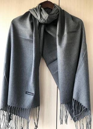 Кашеміровий шарф cashmere / сірий