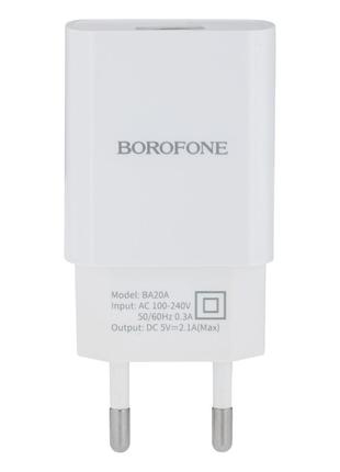 Сетевое Зарядное Устройство Borofone BA20A Lightning 1USB 2.1A...